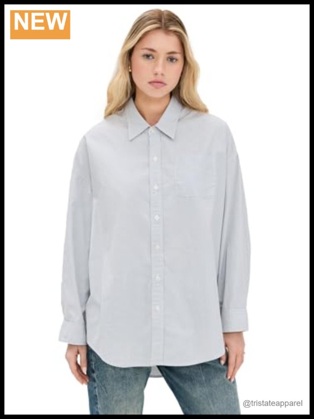 R13 Oversized Pinstripe Oxford Shirt Women's Button Down